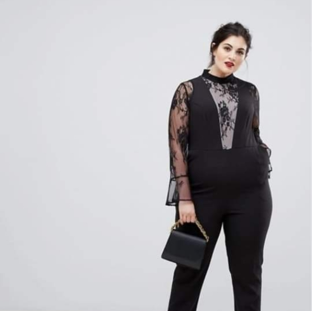 Asso black lace jump suit